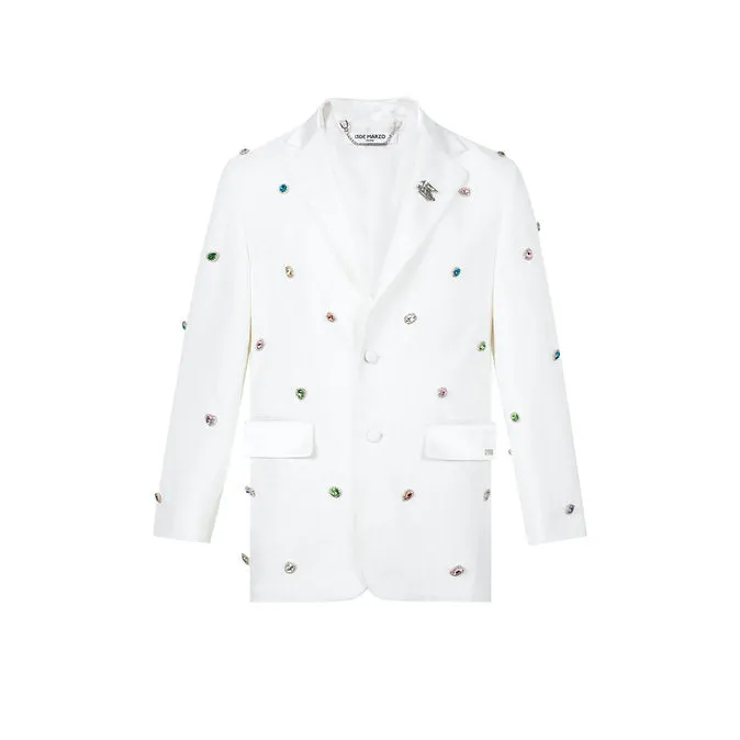 13 De Marzo Fancy Colored Artificial Diamond Suit White