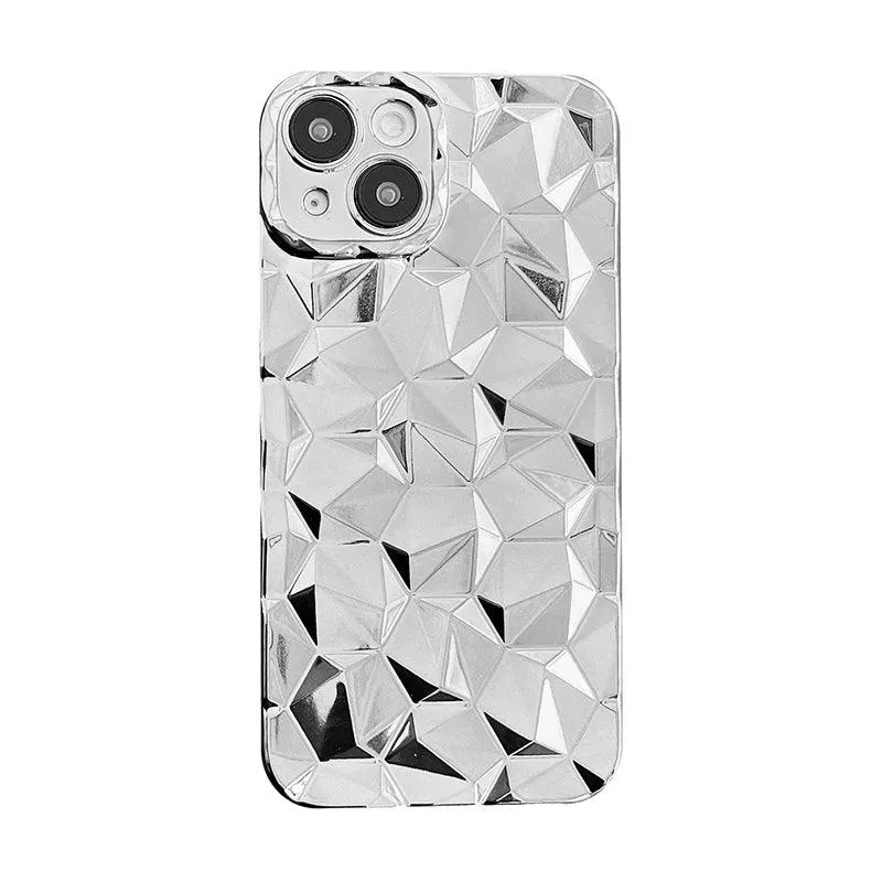 A3CPC337 Cute Phone Cases for iPhone 15 Pro Max, 14, 13, 12, 11, XS, XR, X, 7, 8 Plus - 3D Diamond Shape