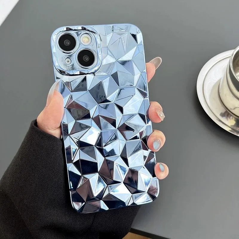 A3CPC337 Cute Phone Cases for iPhone 15 Pro Max, 14, 13, 12, 11, XS, XR, X, 7, 8 Plus - 3D Diamond Shape