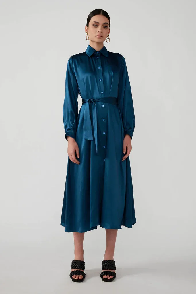 Abeem Shirt Dress in Teal