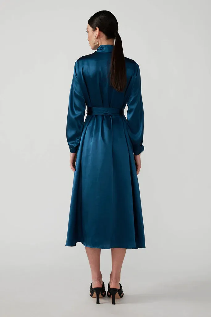 Abeem Shirt Dress in Teal