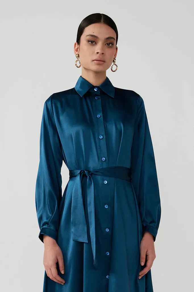 Abeem Shirt Dress in Teal