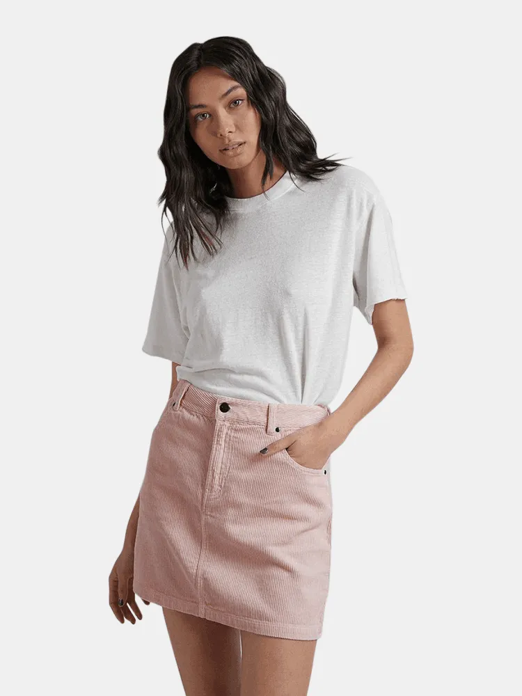 Afends Hazel Hemp Corduroy Mini Skirt - Ash Pink