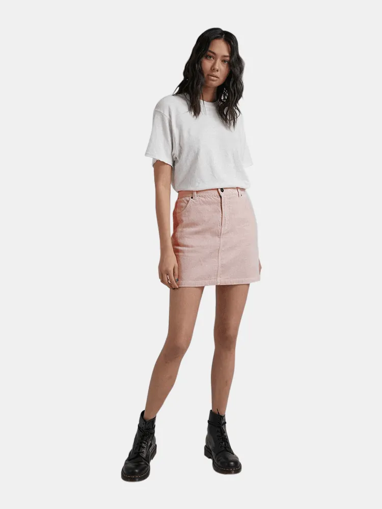 Afends Hazel Hemp Corduroy Mini Skirt - Ash Pink