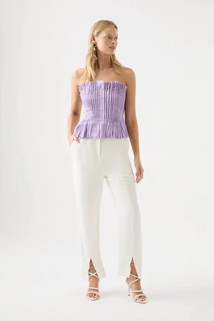 AJE Horizon Pintucked Corset Top