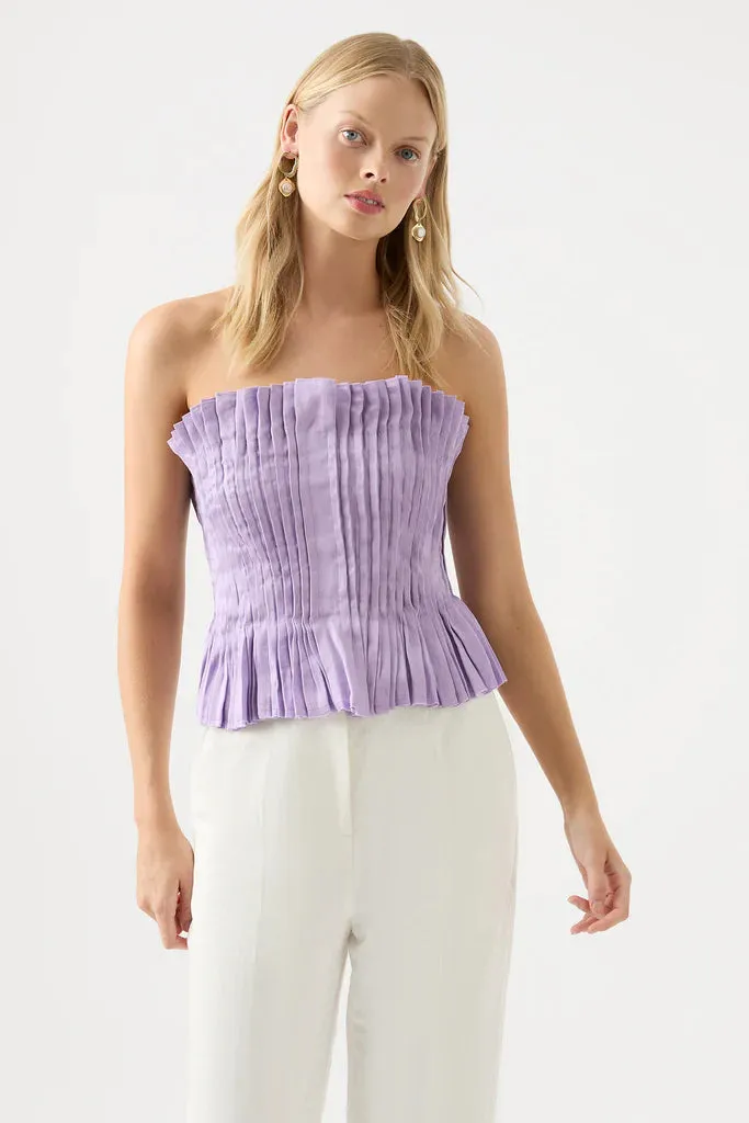 AJE Horizon Pintucked Corset Top