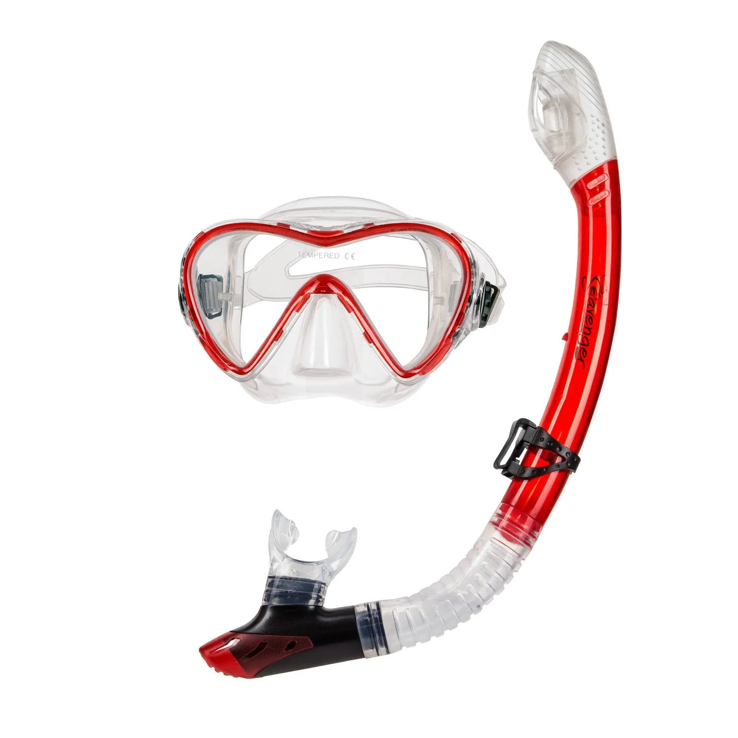 Aviator Mask and Snorkel Set - Red