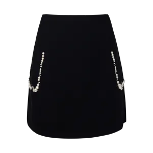 Beaded Pocket Miniskirt