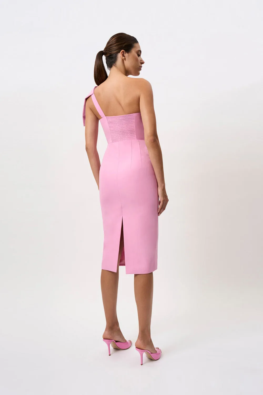 Bridget Bow Midi Dress - Pink