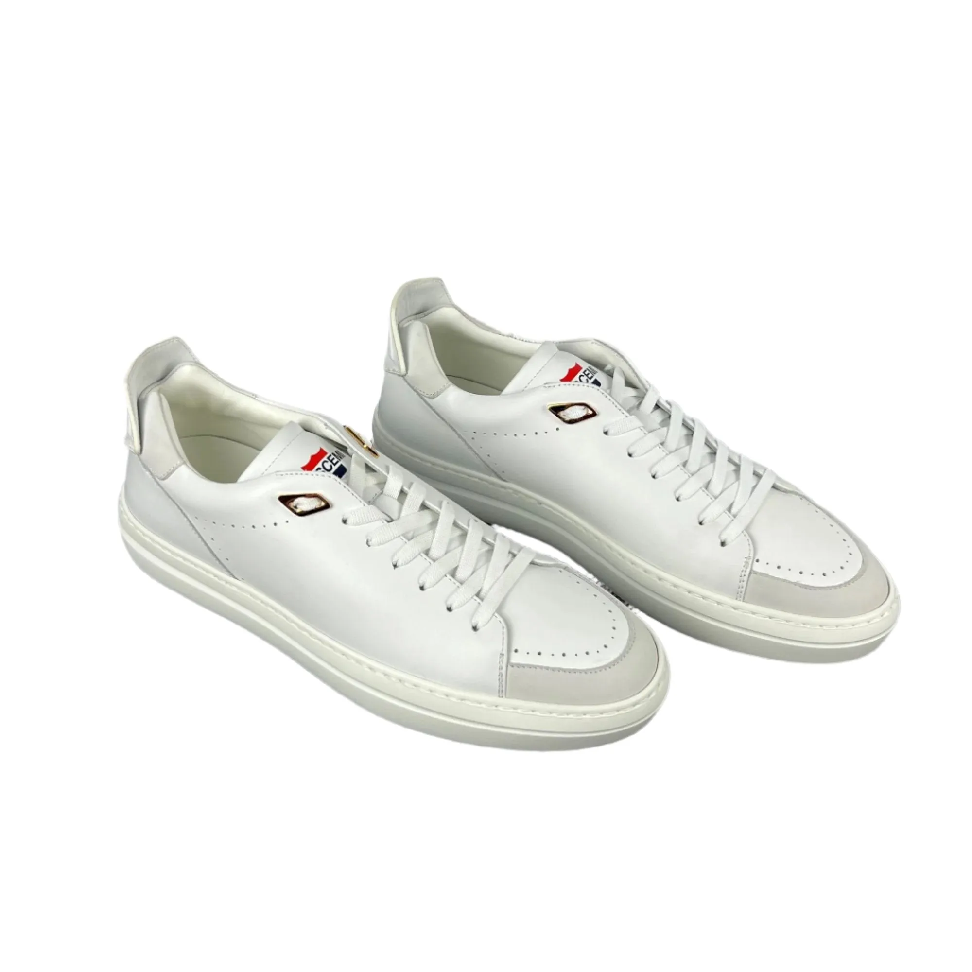 Buscemi Men's Uno Sport White Leather Sneakers SAMPLE