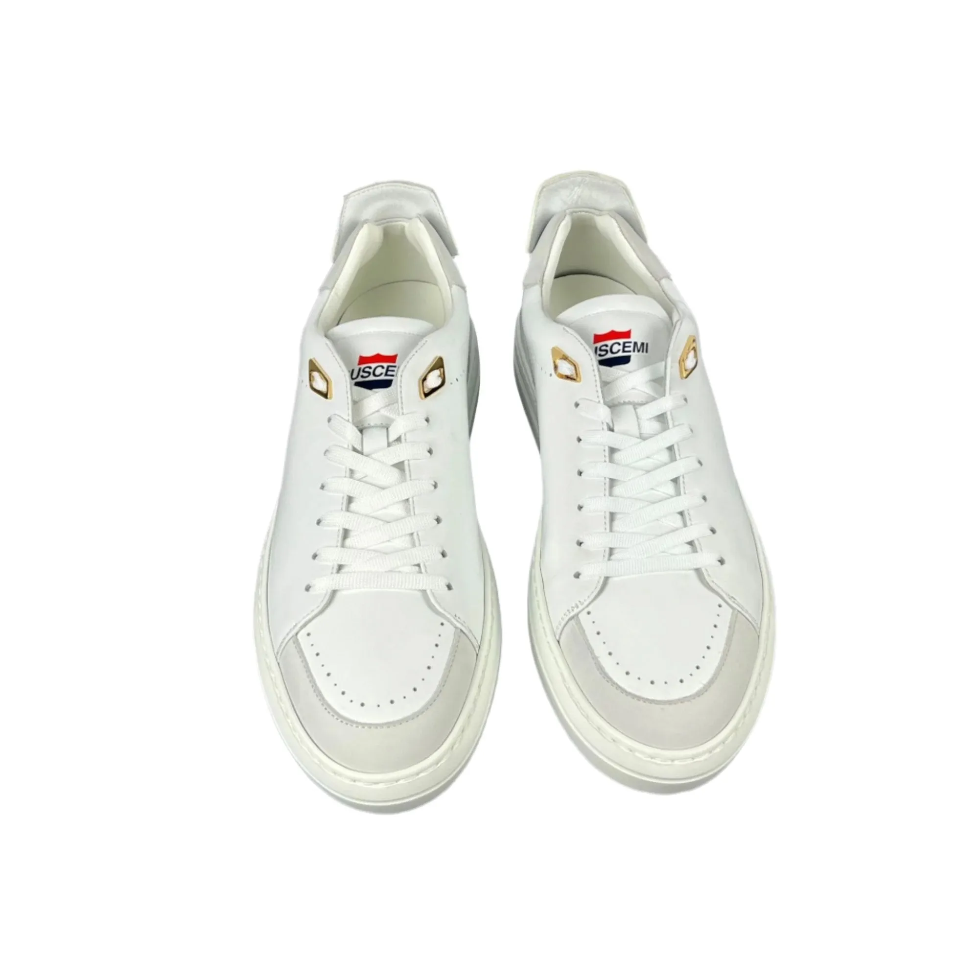 Buscemi Men's Uno Sport White Leather Sneakers SAMPLE