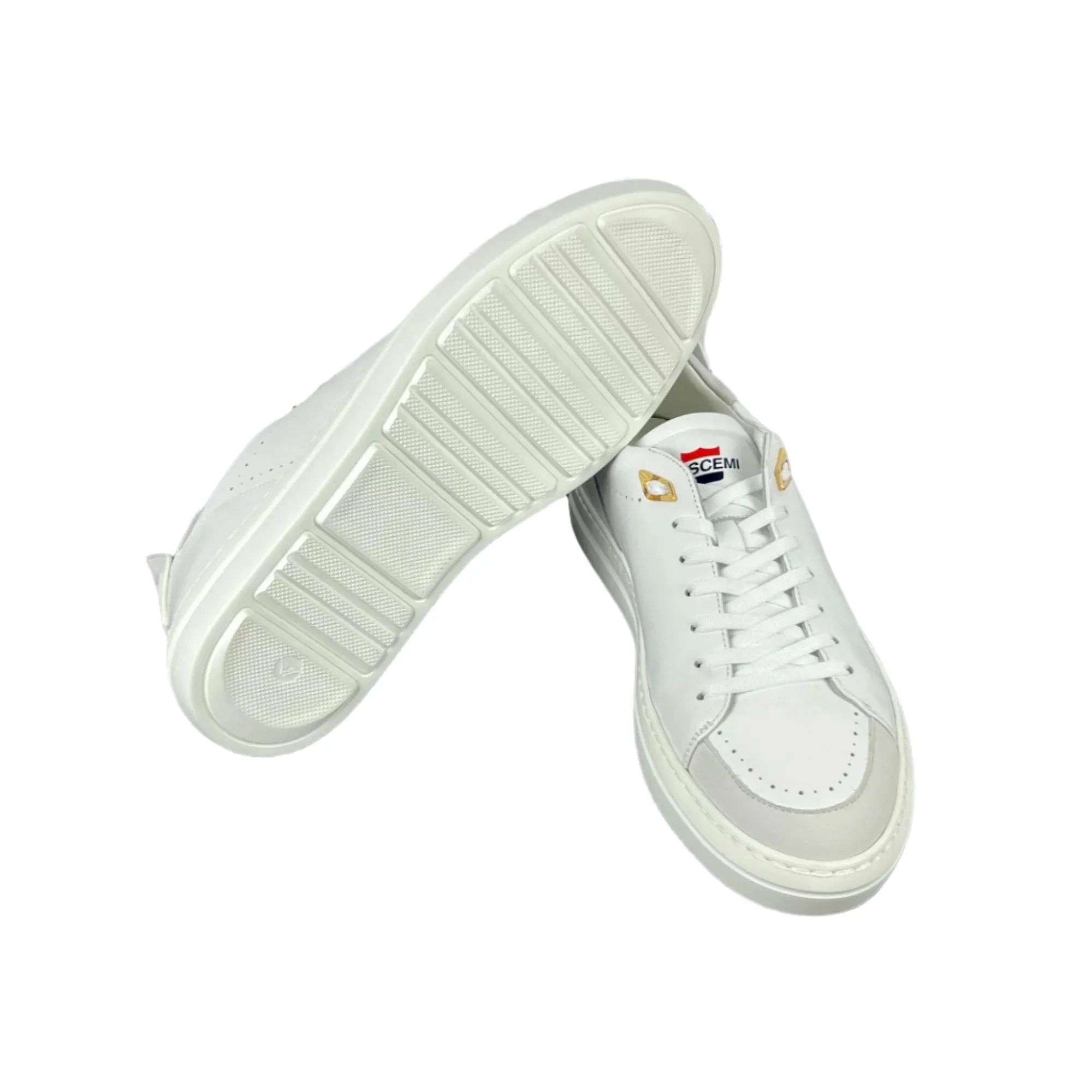 Buscemi Men's Uno Sport White Leather Sneakers SAMPLE