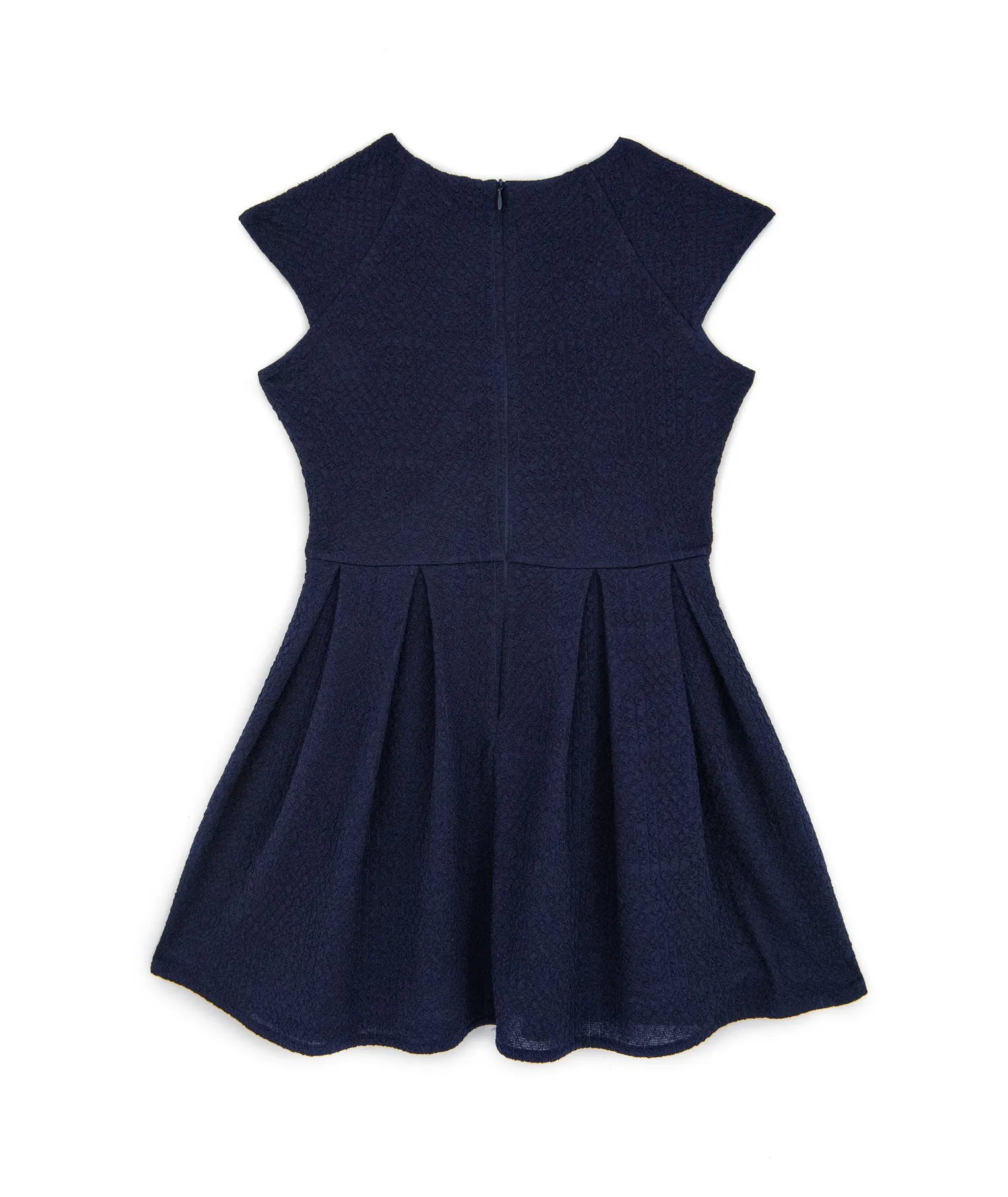 By Debra Girls Navy Cap Sleeve Box Pleat Dress