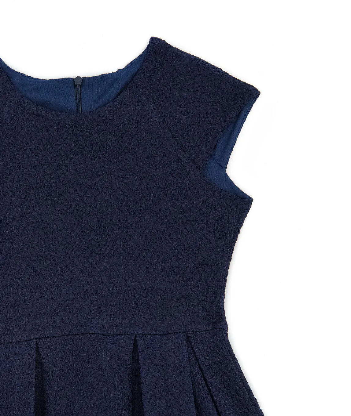 By Debra Girls Navy Cap Sleeve Box Pleat Dress