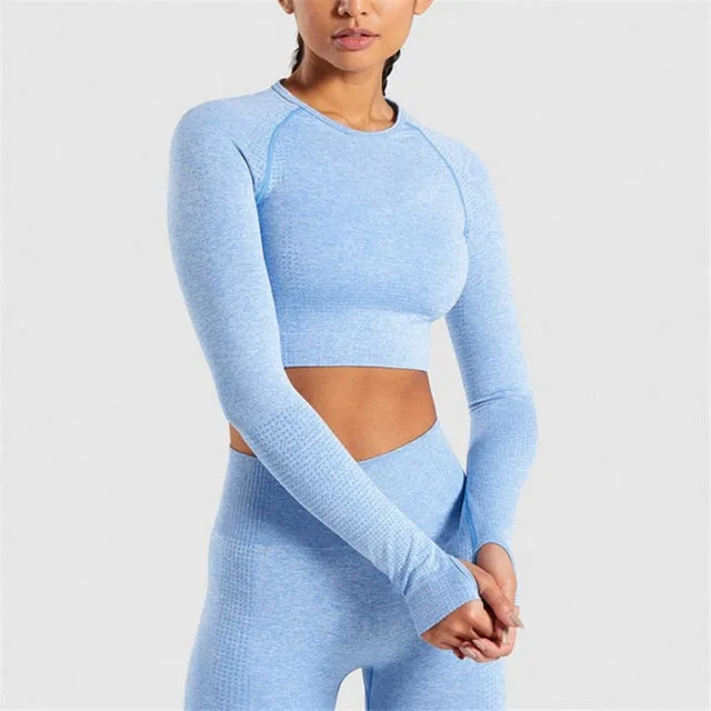 Crop Top Leggings Gym Suit