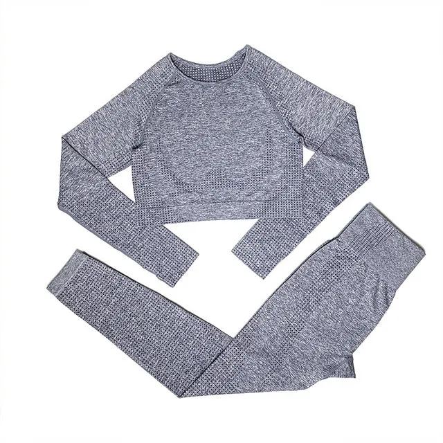 Crop Top Leggings Gym Suit