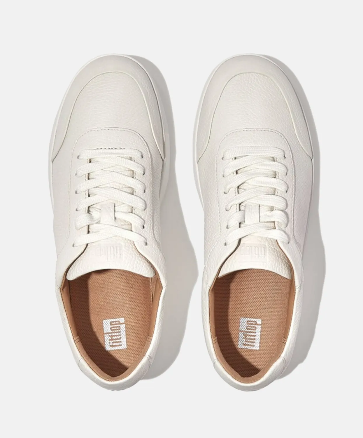 FitFlop Rally Tumbled-Leather Sneakers White