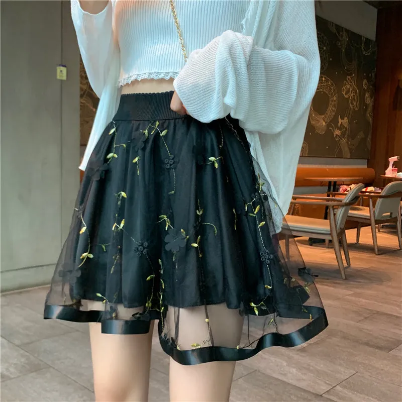 Flower Gauze Skirt AD12021