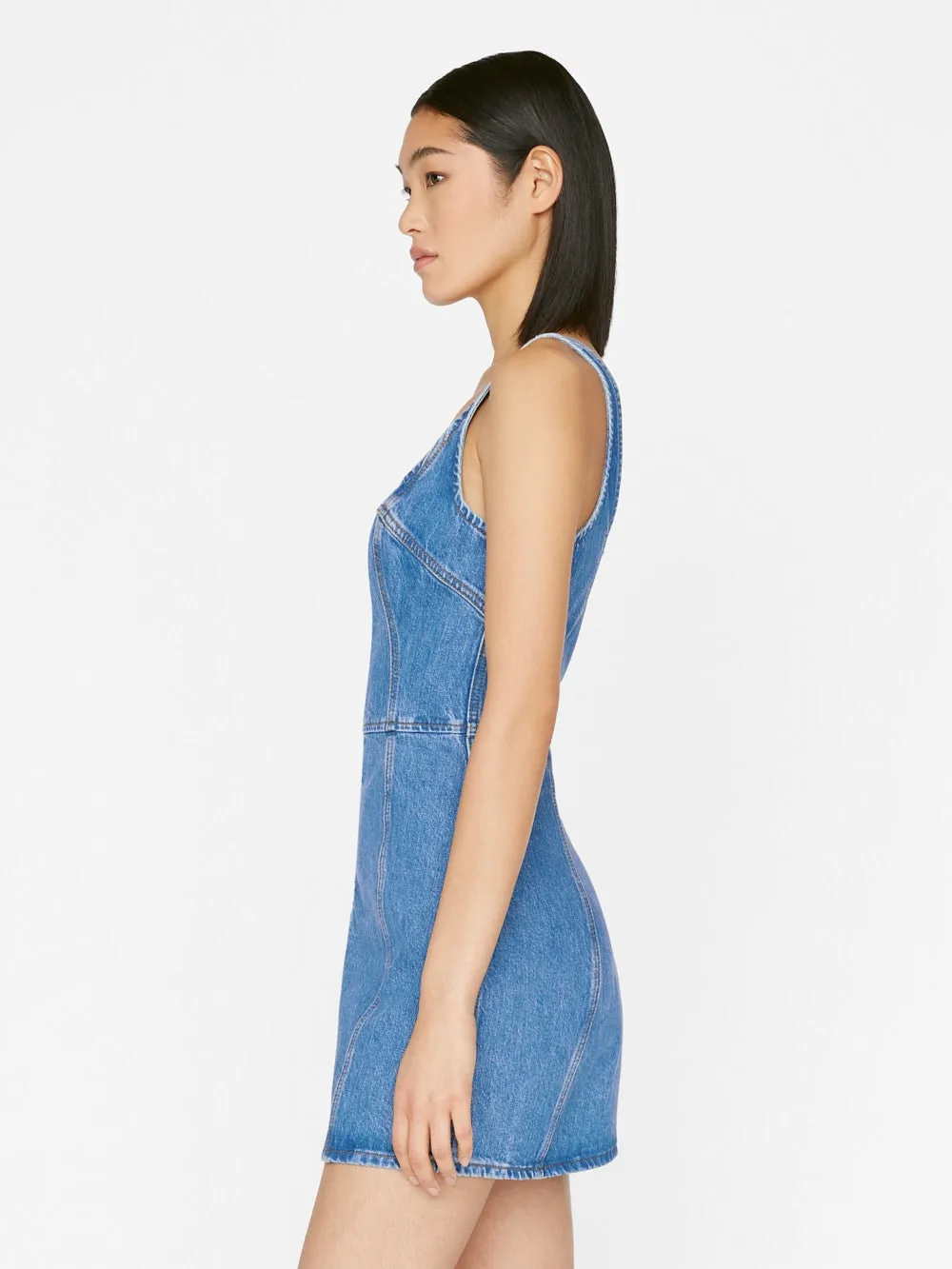 FRAME Denim Bustier Zip Dress