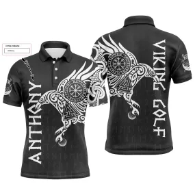 L'art du Tatouage Corbeau Viking, Polo de Golf Personnalisé Homme et Femme, Design Cool Pour Golfeur, Golfeuse, Idée Cadeau Original Golf - CTS17052223