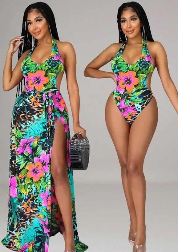 Lizandra Swimsuit & Cover-up Skirt Set