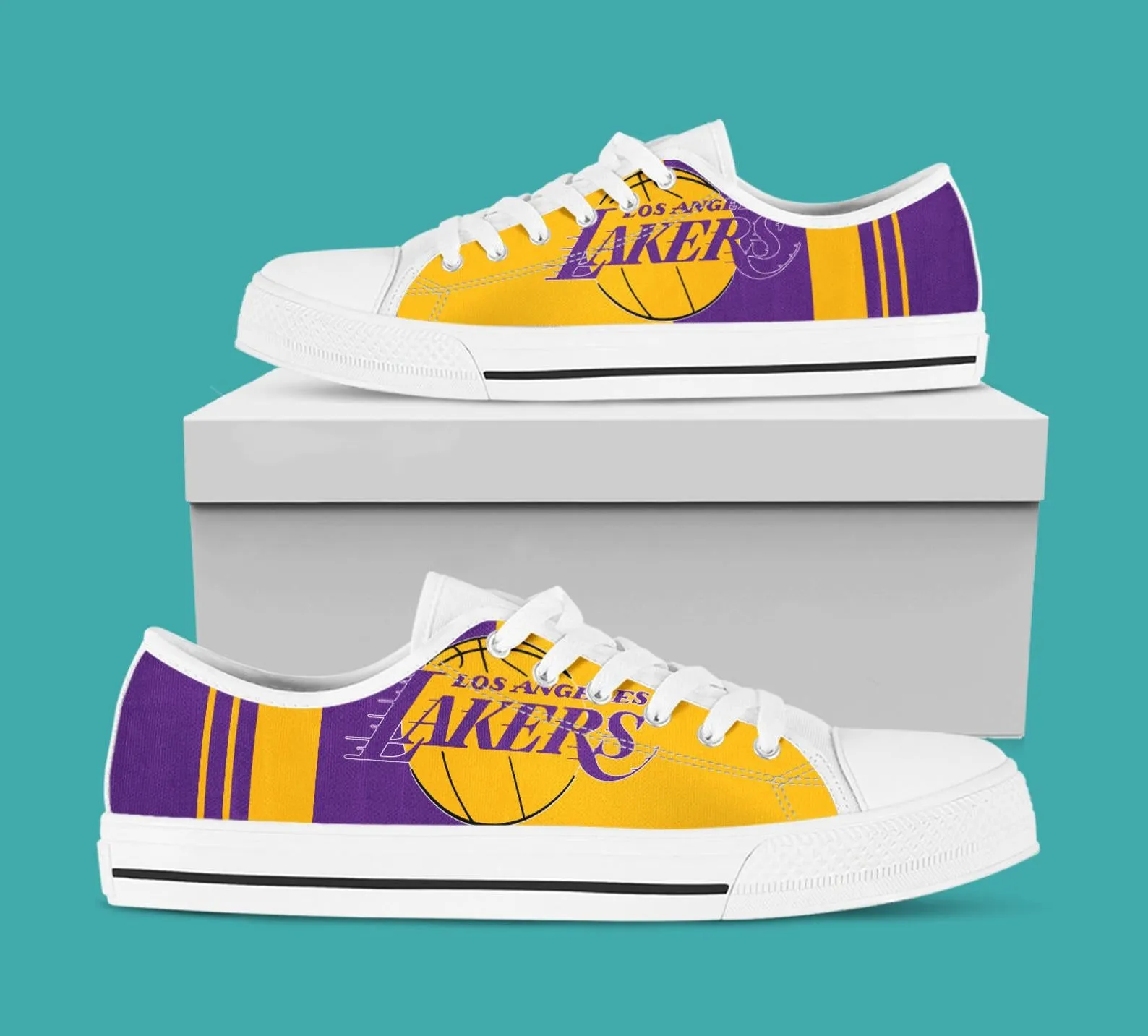 Los Angeles Lakes Custom Lowtop, Basketball Custom Shoes, Sport Lowtop, Canvas Shoes, Canvas Lowtop, Unisex Shoes, Gift Birthday