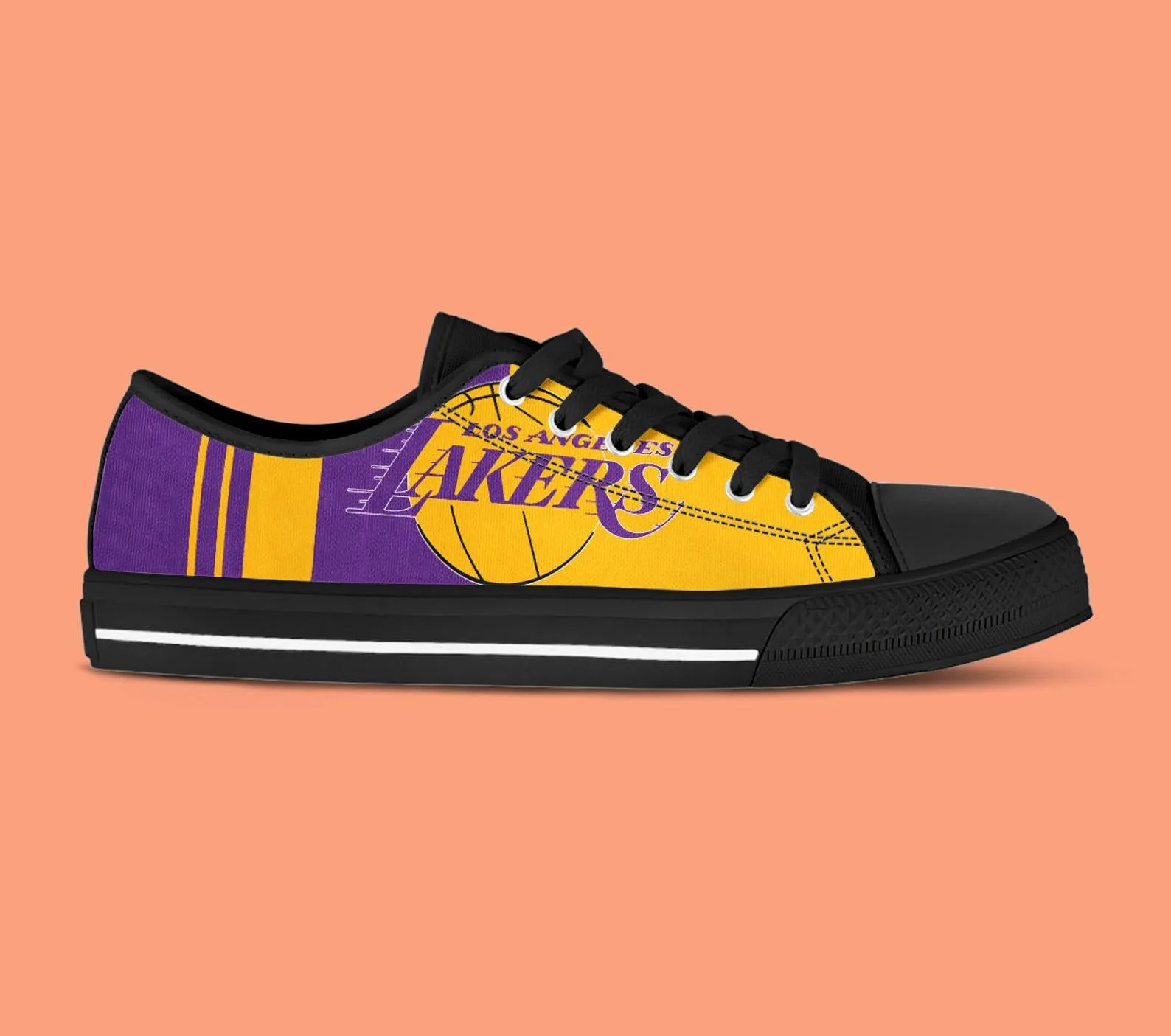 Los Angeles Lakes Custom Lowtop, Basketball Custom Shoes, Sport Lowtop, Canvas Shoes, Canvas Lowtop, Unisex Shoes, Gift Birthday