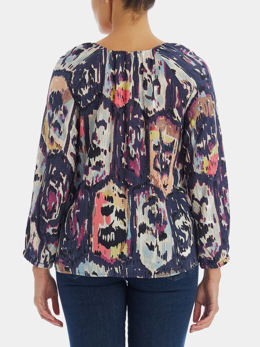 Medallion Mix Keyhole Blouse