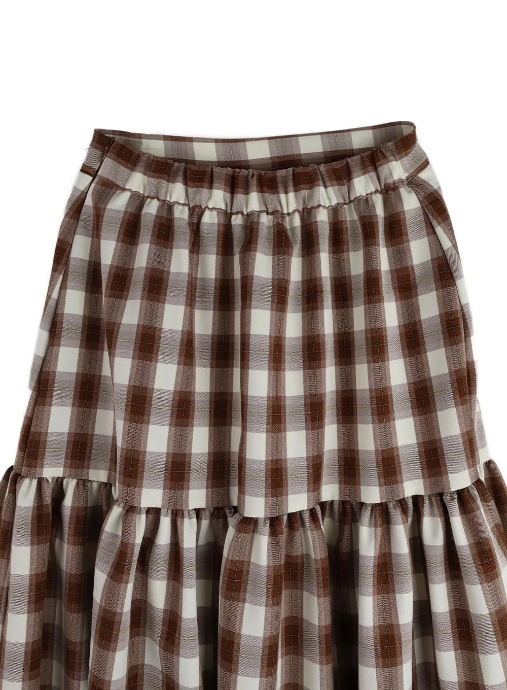 Plaid Flare Maxi Skirt IM404