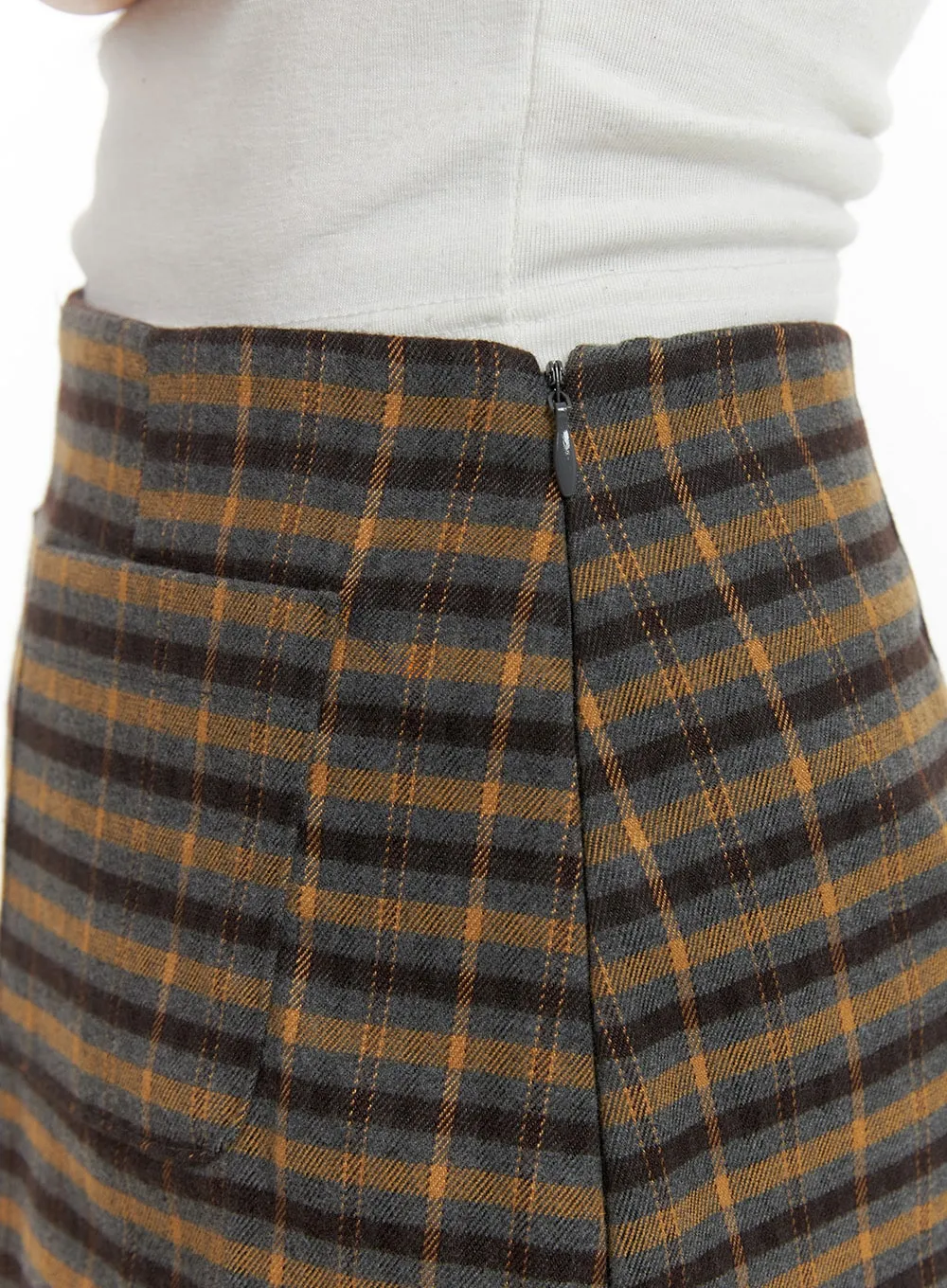 Plaid Midi Skirt OM422