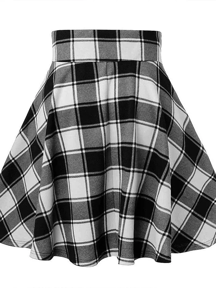 Plaid Mini Skirt for Women in Black, White, Red, and Green - Spring & Summer Casual Party Halloween S M L