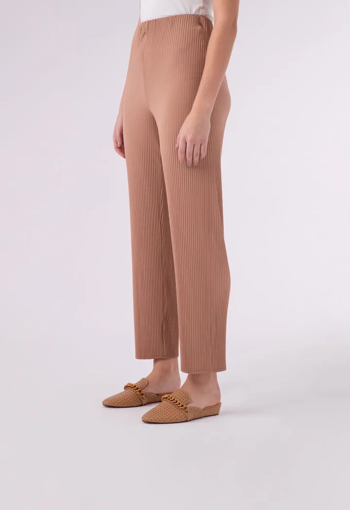 Pleated Stretch Jersey Palazzo Wide Leg Pants