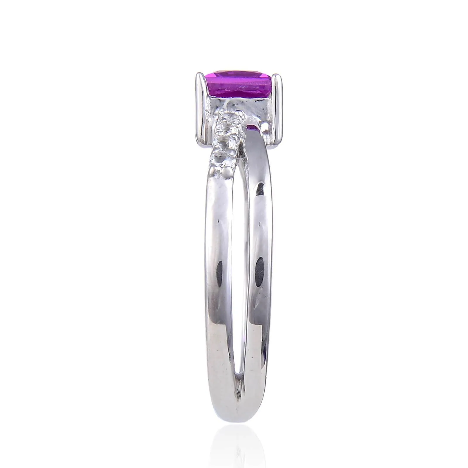 Purple Sapphire Square Split Band Ring