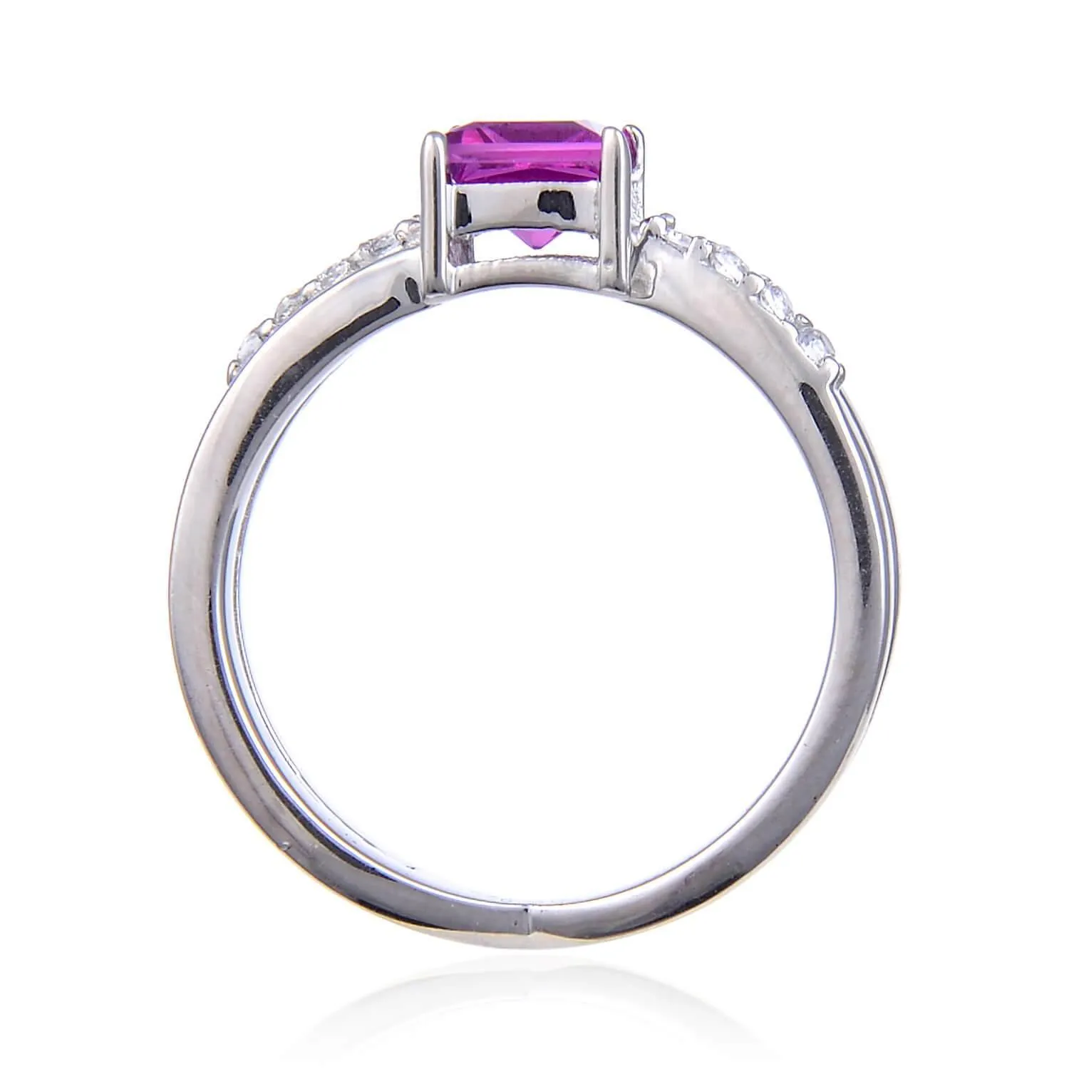 Purple Sapphire Square Split Band Ring