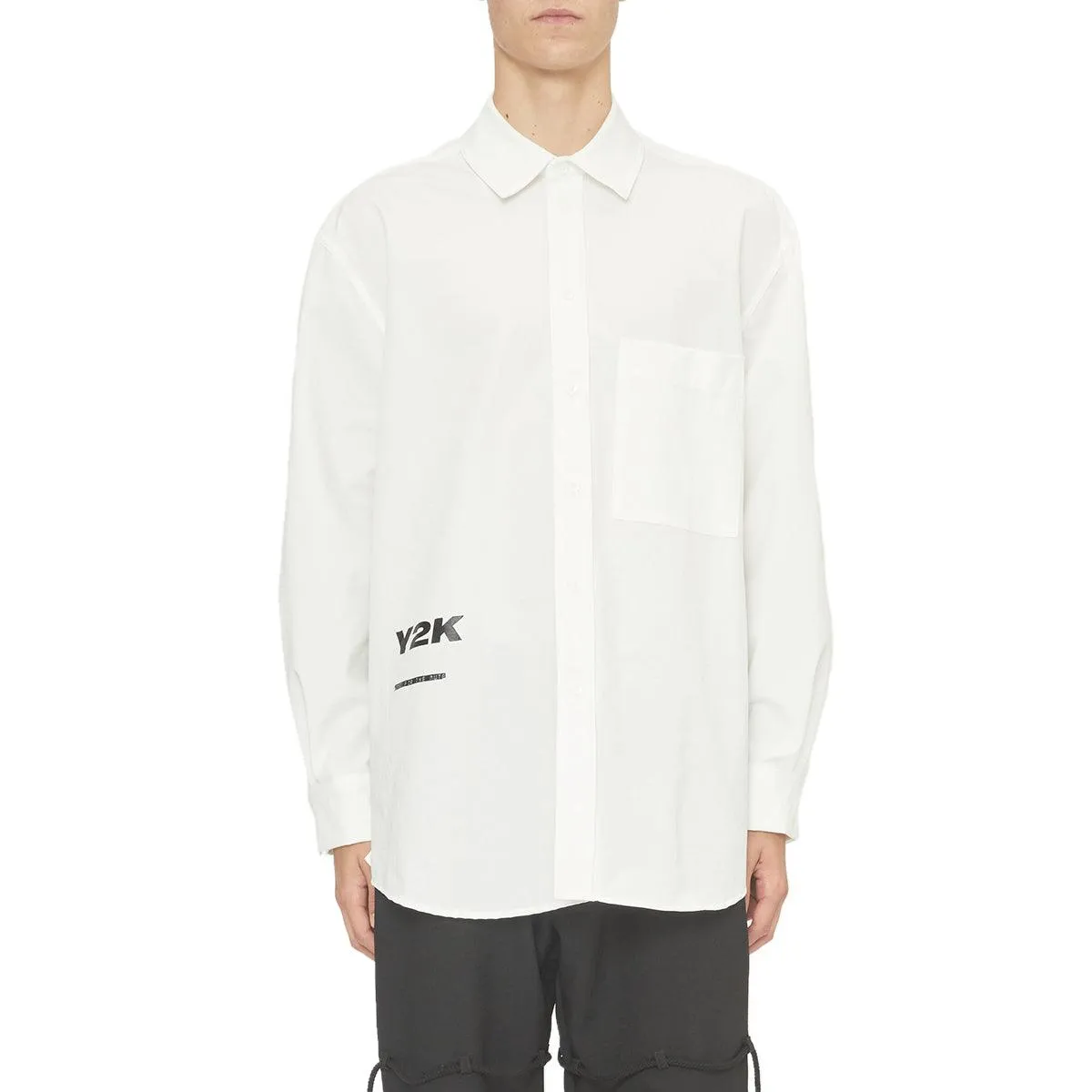 "Y2K" Pleated Box Shirt 'White'