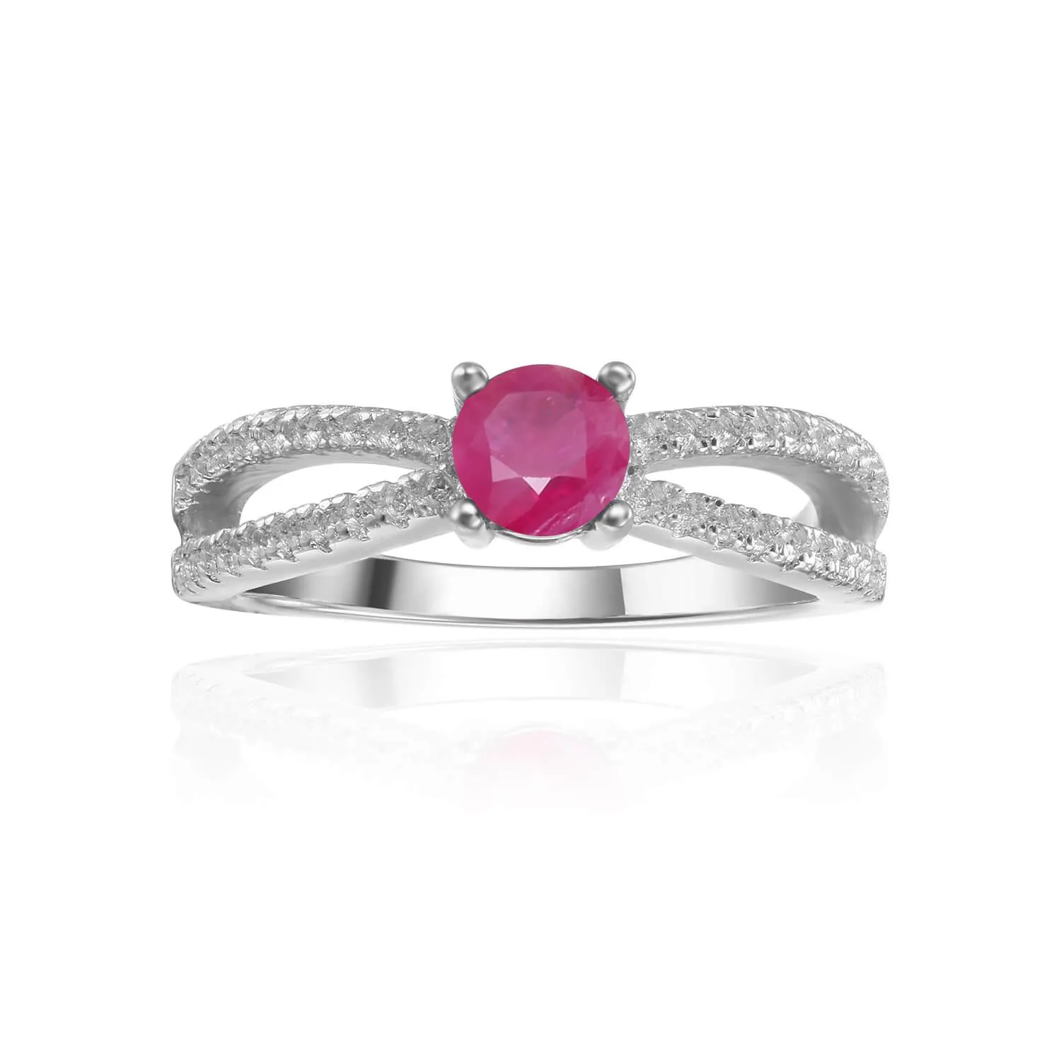 Ruby Split Band Engagement Ring