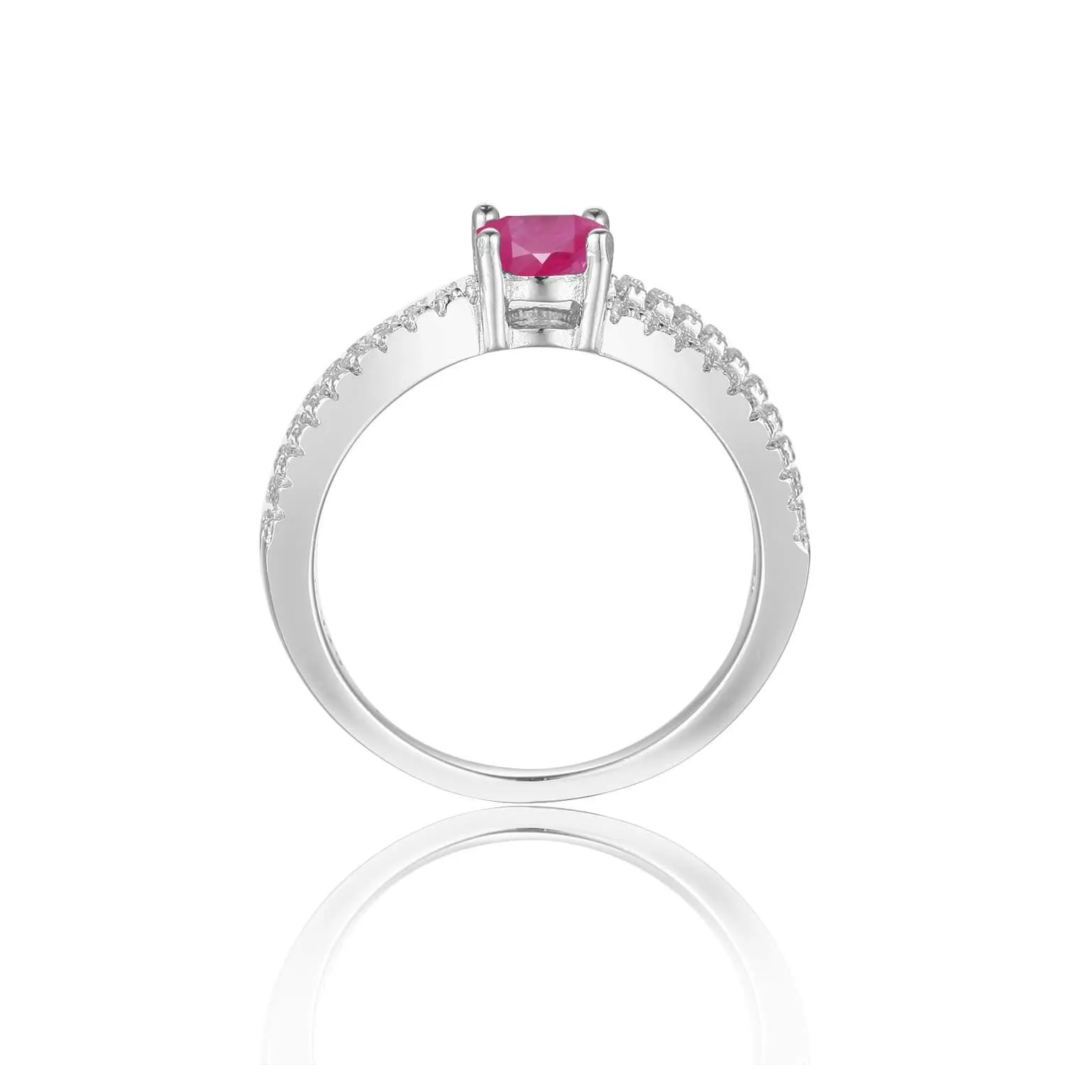 Ruby Split Band Engagement Ring