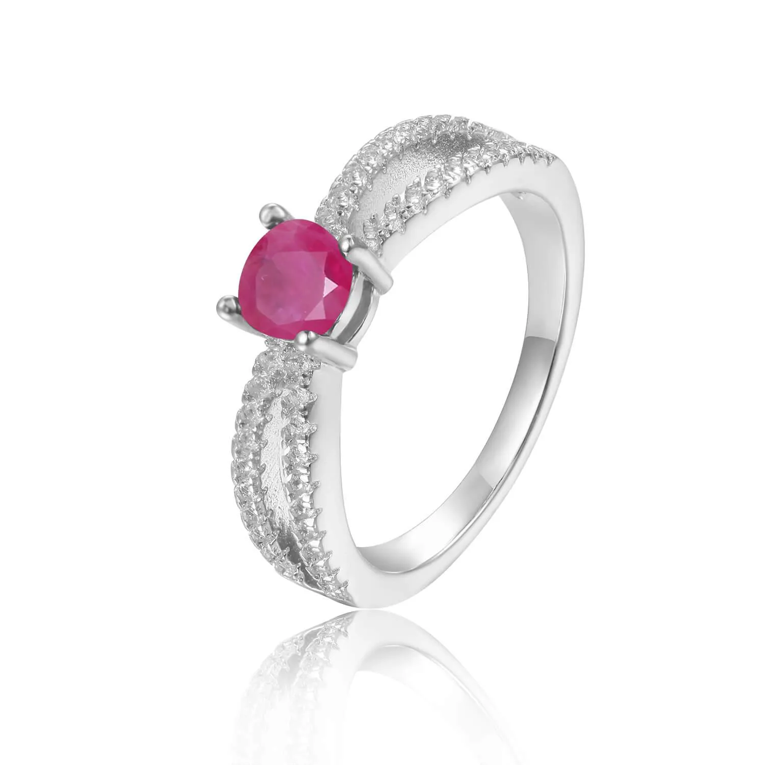 Ruby Split Band Engagement Ring