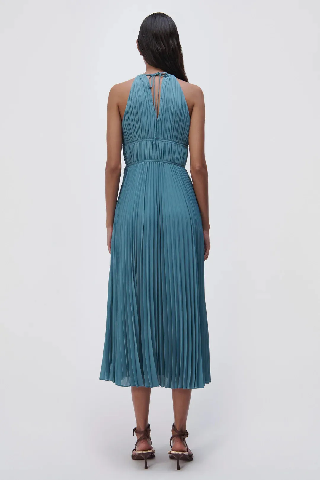 SIMKHAI Carli Plisse Midi Dress