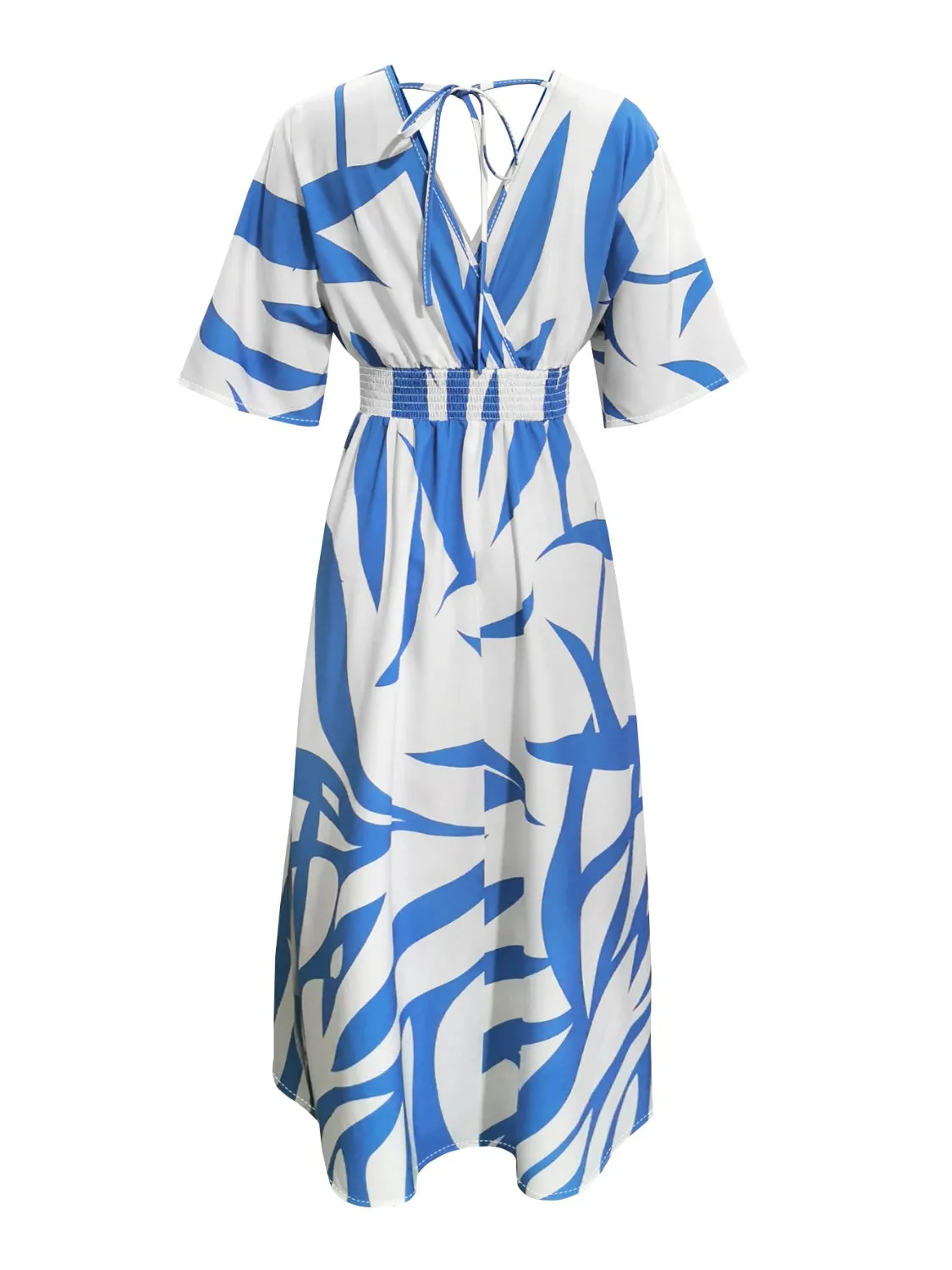 Slit Printed Surplice Maxi Dress