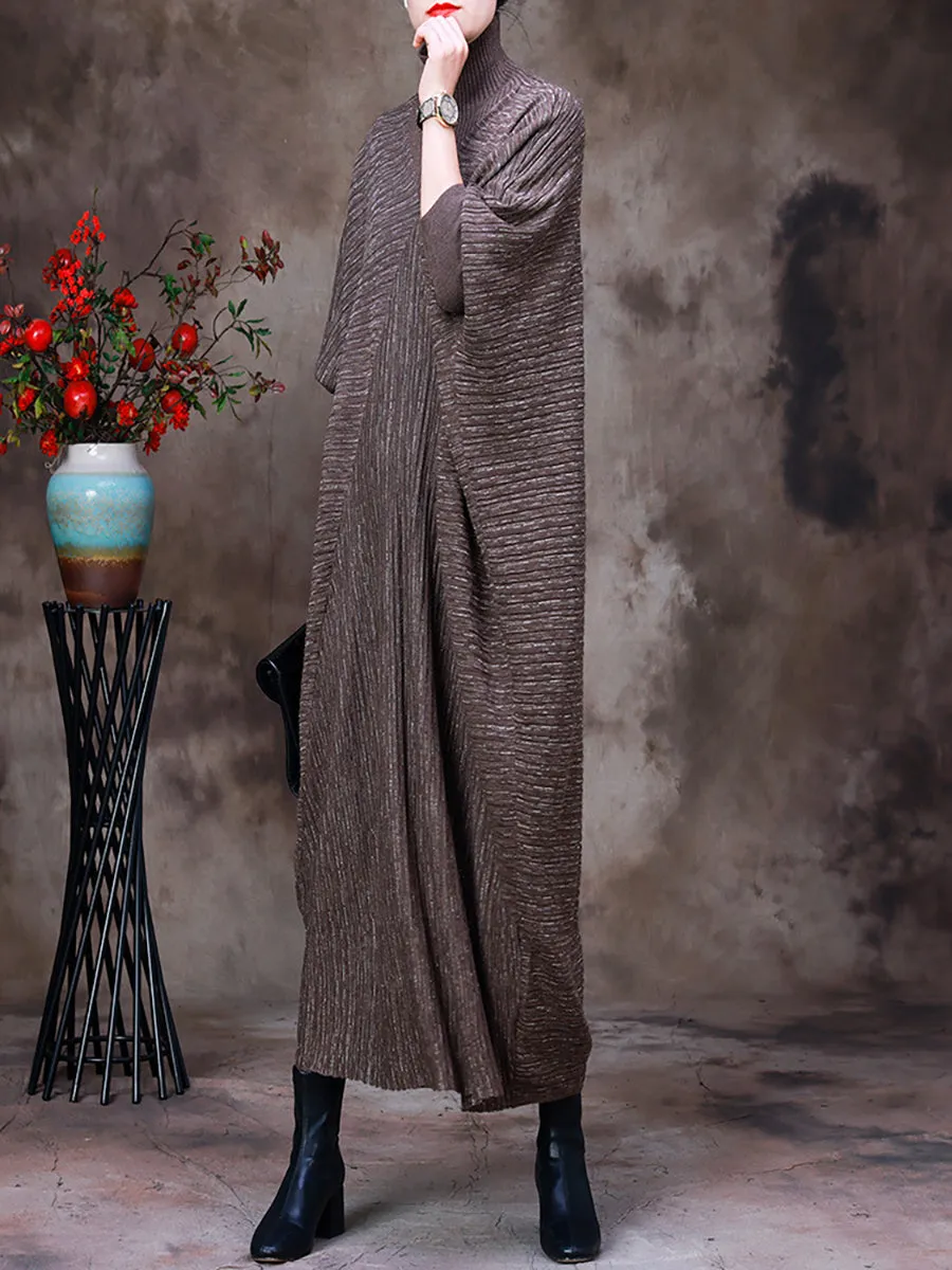 Solid Batwing Sleeve Women Maxi Dress