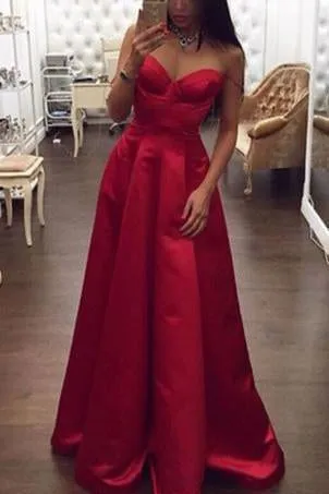 Spaghetti Straps High Low Red A-line Plus Size Women Dresses Simple Cheap Prom Dresses