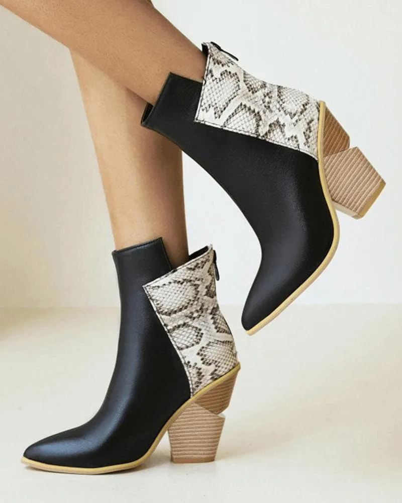 Split Joint Zipper Ankle Boots