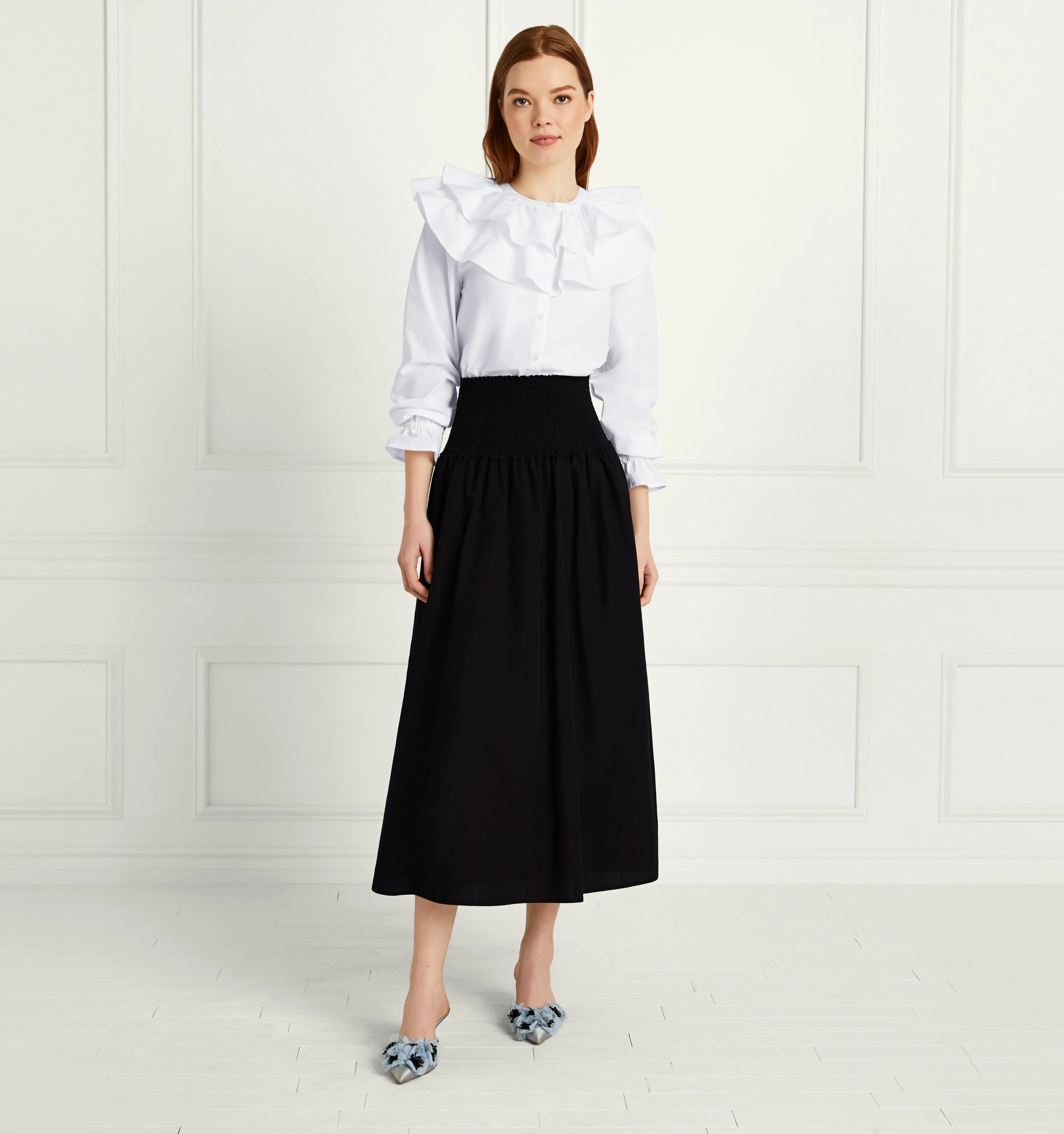 The Delphine Nap Skirt - Black Cotton