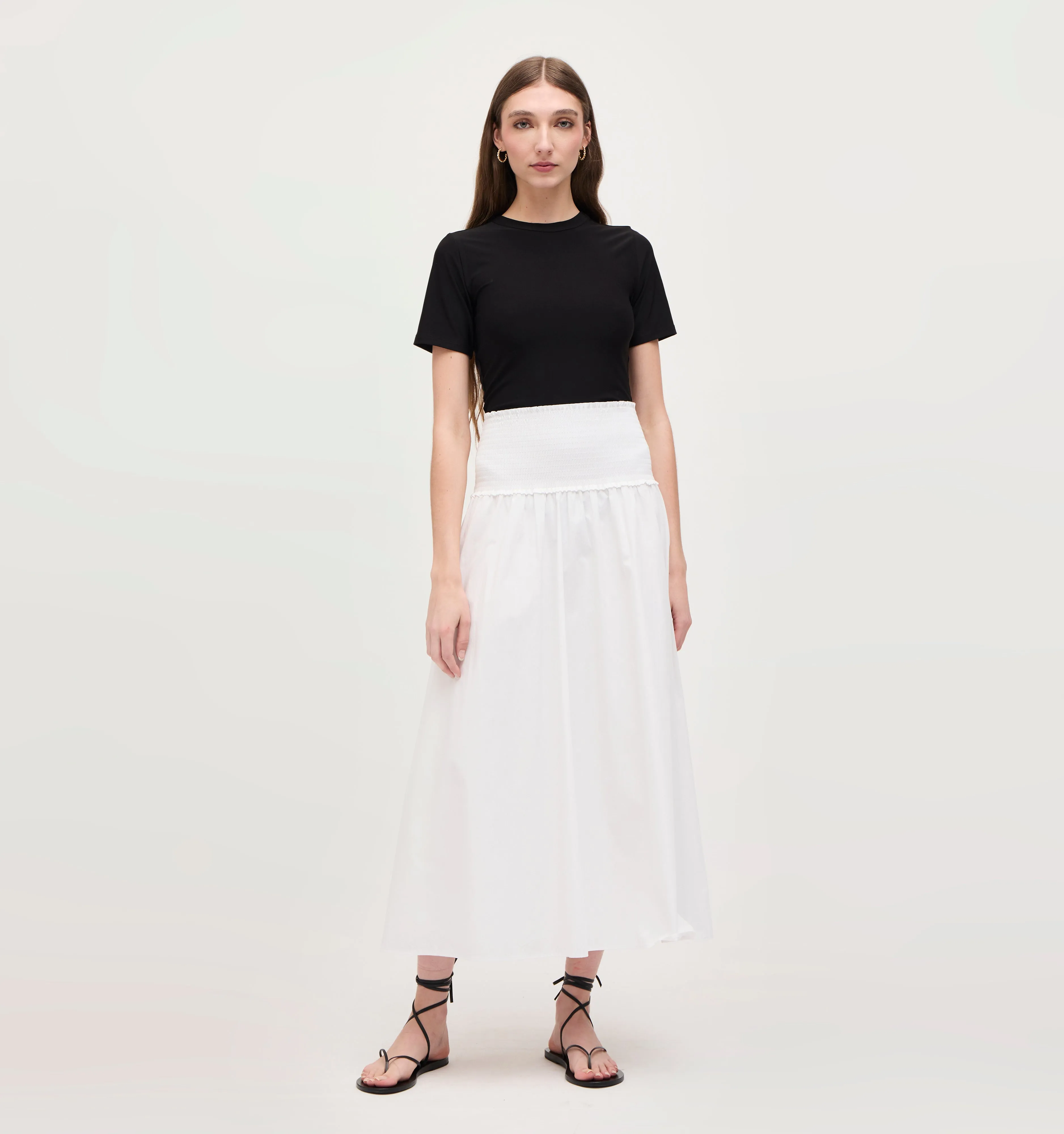 The Delphine Nap Skirt - White Cotton