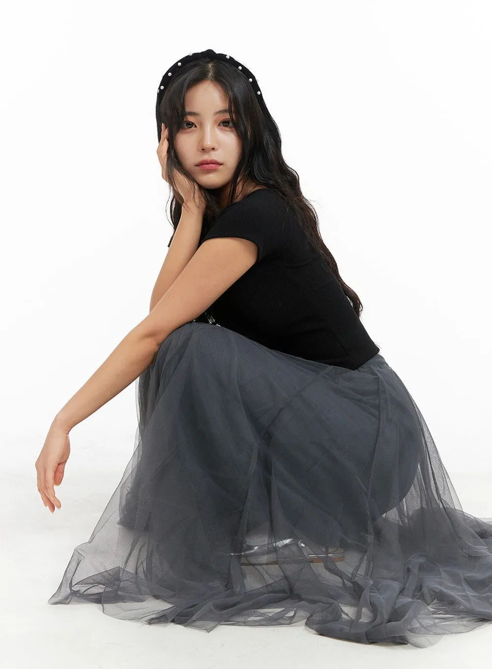 Tulle Maxi Skirt OM427