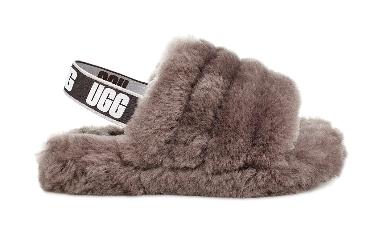 UGG FLUFF YEAH Slide Kids | Charcoal (1098494K)