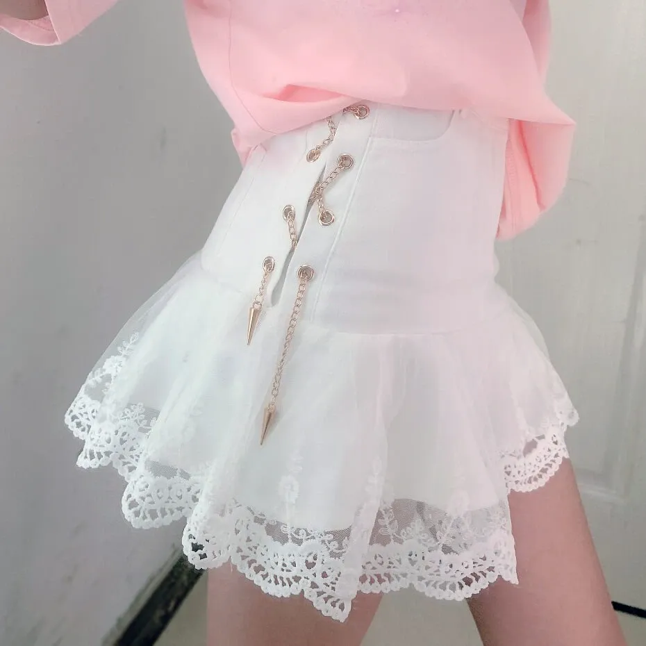 White Lace Skirt AD12616