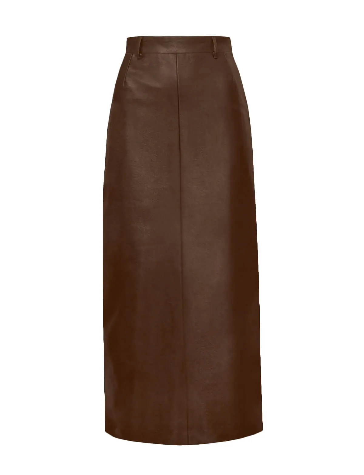 Yve Dark Brown Leather Skirt-BESTSELLER