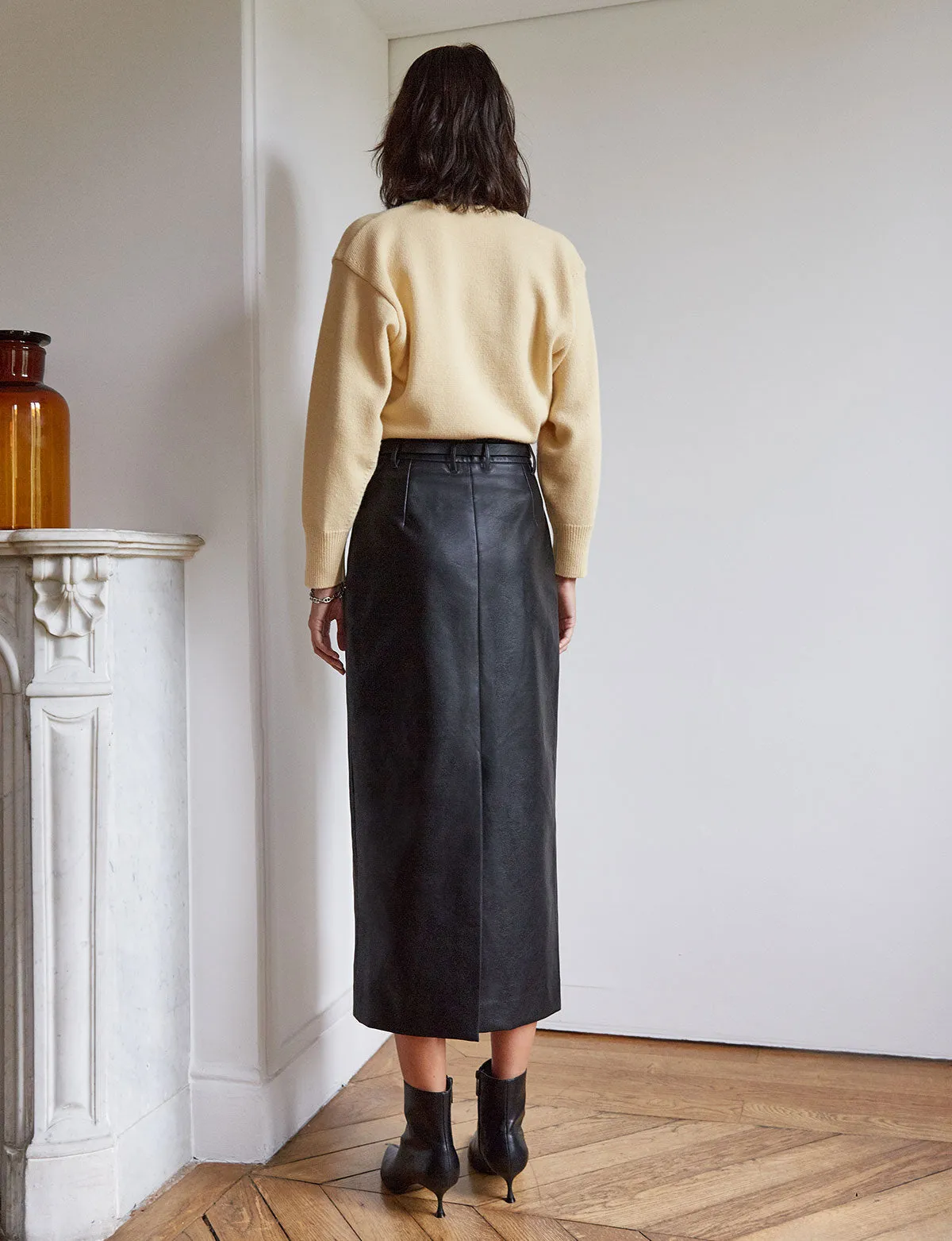 Yve Maxi Leather Skirt-BESTSELLER